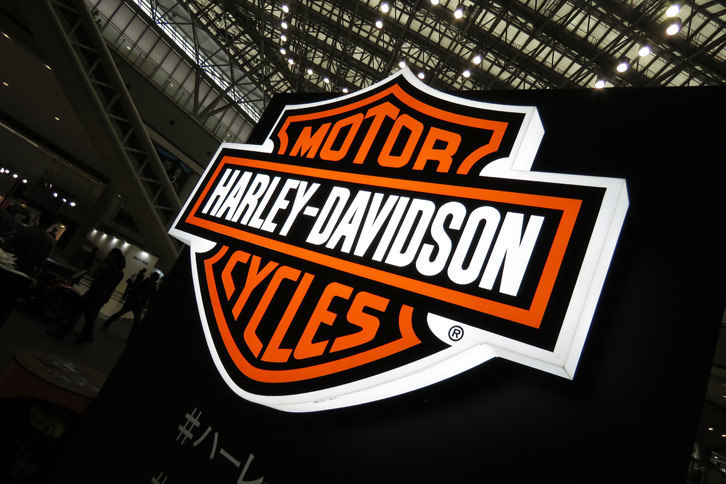 ハーレーダビッドソンの出展ブースの様子。