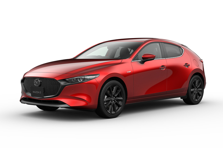 Cセグメントモデル「マツダ3」には、SPCCIエンジンに24Vのマイルドハイブリッド機構を組み合わせた電動化モデルもラインナップされている。