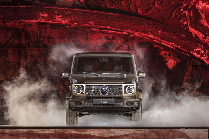 新型「メルセデス・ベンツGクラス」発表会の様子。