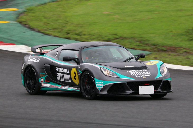 「ロータスカップジャパン」で抜群の速さを見せつけた、プロレーサーである加藤寛規選手の駆る「SYNTIUM LCI EXIGE S」。