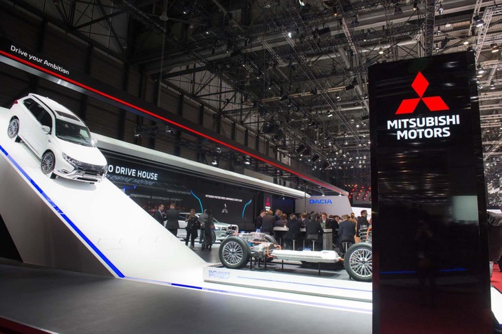 ジュネーブモーターショー2019の、三菱ブースの様子。