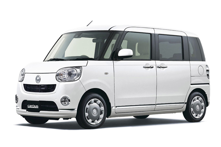 「ムーヴ キャンバス」のカラーバリエーション。写真のボディーカラーは、パールホワイトIII。