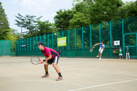 ダブルス決勝に臨む、今大会で注目される野口莉央選手と乾 祐一郎選手のペア。