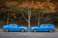 「ボルボS60／V60ポールスター」のボディーカラーは全4色。トレードマークの「レーベル・ブルー」（写真）のほか、ブラック、シルバー、ホワイトが設定されている（欧州向けの場合）。