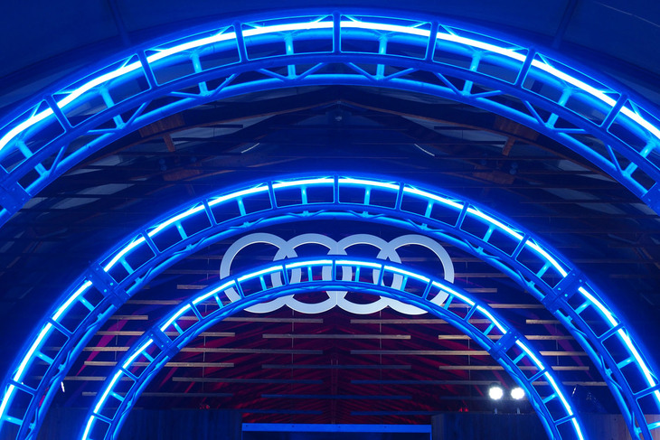 「Q4 e-tron」発売記念イベント「Welcome to Progress Audi Q4 e-tron Launch Event」の会場入り口。