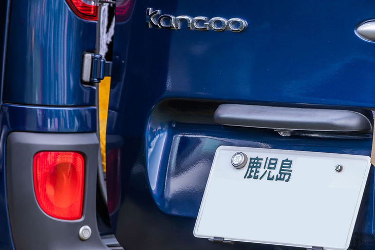 鹿児島ナンバーの「カングー」を発見。取材チームが確認したなかでは、一番遠くから参加した車両と思われた。