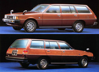 1980年「三菱エテルナΣエステートバン2000スーパーエステート」。下はオプションの木目シート張り仕様。2リッター直4 SOHCエンジンを積む。