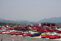 パドックを埋め尽くしたフェラーリ、フェラーリ、フェラーリ、フェ……（これでも一部）。