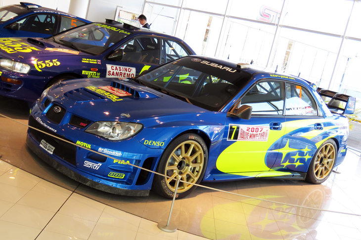 2007年の世界ラリー選手権に投入された「スバル・インプレッサWRC」。
