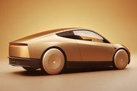 「ロボタクシー」で特徴的なのは、他社の自動運転車のような箱型やカマボコ型のデザインではなく、スポーツクーペのようなデザインをしていることだ。