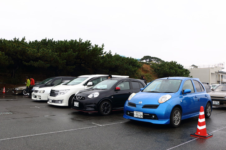 イベント参加台数が最も多いのは、「NISMO」や「12SR」といった「マーチ」シリーズ。最近は「ノート」のコンプリートカーも評判がよく、参加台数が増えてきているようだ。