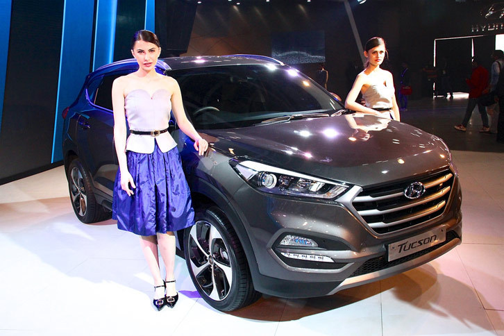 ヒュンダイが出展したSUVタイプのグローバルモデル「ツーソン」。