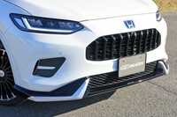 無限のパーツを装着した「ZR-V」のフロントマスク。ベース車が持ち合わせる優れた空力性能を保ちつつ、一目でノーマルとは違うとわかるデザインとするため、苦労したという。