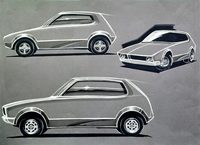 初代「シビック」のイメージスケッチ。