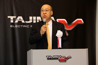 タジマEV設立の経緯について語る”モンスター田嶋”こと田嶋伸博社長。