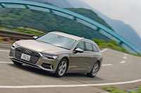 試乗車には4輪操舵機構と電子制御可変ダンパーからなるオプション「ドライビングパッケージ」が採用されていた。