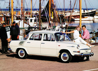 1964年「シュコダ1000MB」。48PSを発生する1リッター直4 OHVエンジンを搭載し、2ドアクーペも存在。1970年にボディーをモダナイズした「シュコダ100／110」に発展して1980年までつくられ、モータースポーツにも参戦した。