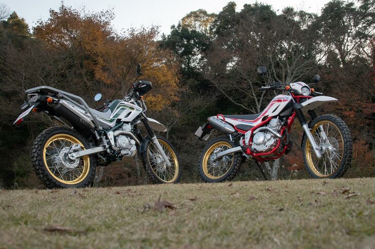 他のオフロードモデルとは一線を画す“山歩きバイク”的コンセプトで人気を博した「ヤマハ・セロー」。2世代にわたり存続したが、2020年に日本での販売を終えた。（写真：向後一宏）