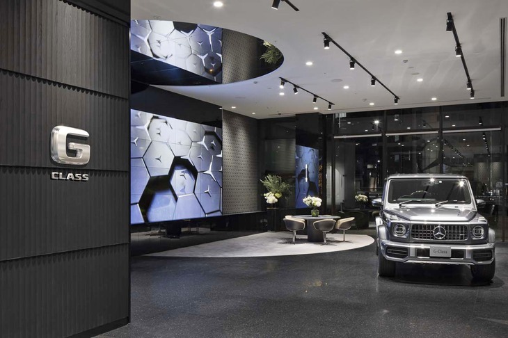 「Gクラス」展示時の店内イメージ。