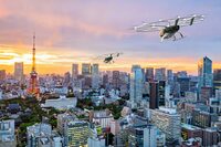 ヴォロコプター製eVTOL「ヴォロシティー」が東京を飛行するイメージ図。（photo：Volocopter）