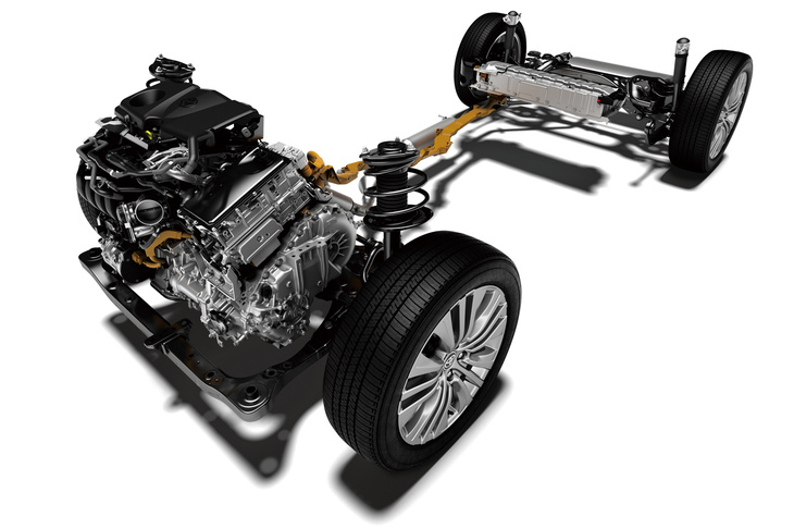 ハイブリッド車のパワートレイン。従来型には設定のあった、2リッターターボ車はラインナップから消滅した。
