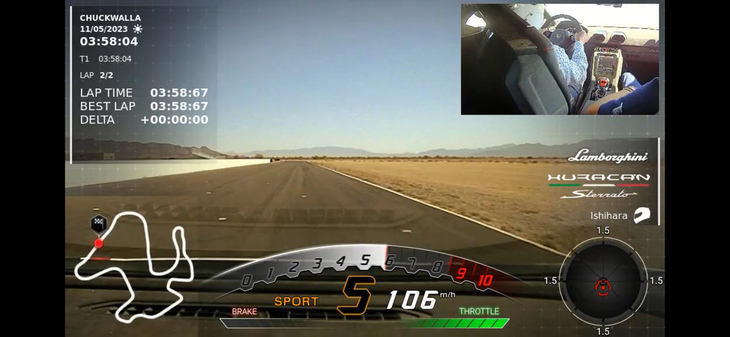 キャビンの後方にはカメラが設けられており、自身のドライビングをテレメトリーシステムの情報とともに確認することができる。