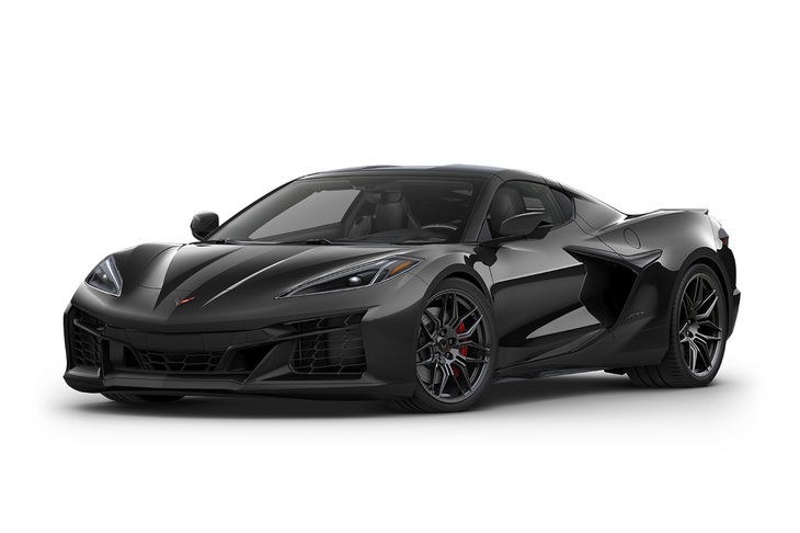 「ブラック」の外板色をまとった「コルベットZ06」。