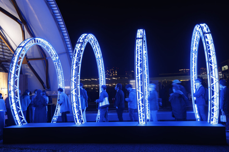 「Q4 e-tron」発売記念イベント「Welcome to Progress Audi Q4 e-tron Launch Event」の会場入り口。