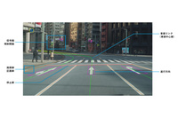 HDマップには3次元の地図情報だけでなく、信号機や規制標識などの情報も収録されている。