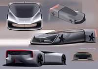 エクステリアのイメージスケッチから。3つのエレメントで構成しようとした意図が伝わってくる。