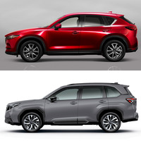 「マツダCX-5」と新型「スバル・フォレスター」の比較。グリーンハウス（ガラスエリア）の形や大きさ、ロワボディーとの対比などに注目。