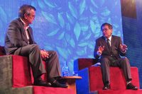 トークセッションにおいて、水素社会の可能性について語る環境省の梶原成元参与。前回に続き、2度目のMovin'On参加となった。