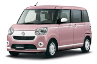 「ムーヴ キャンバスG“ホワイトアクセントリミテッドSAIII”」。ボディーカラーは新色の「ブルーミングピンクメタリック」。