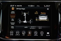 悪路走行時に役立つ「Off-Road Pages」の画面。4WDシステムや車高、前後左右の傾きなど車両の状況が確認できる。