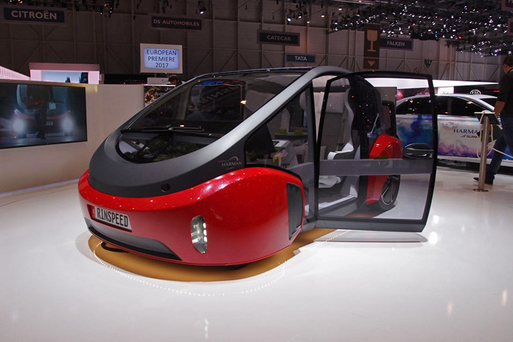 2017年3月のジュネーブモーターショーにリンスピードが出展したコンセプトカー「オアシス」。自動運転機能を持つEVである。