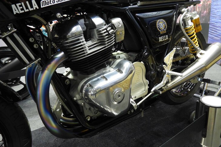 ロードレース「鉄馬 with ベータチタニウム」に参戦する「ロイヤルエンフィールド・コンチネンタルGT650」。