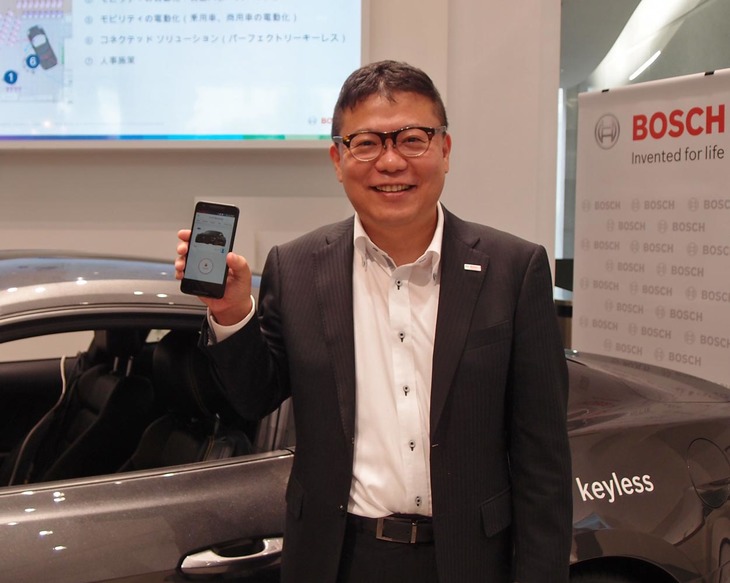 今回お話をうかがった、ボッシュ オートモーティブエレクトロニクス事業部の事業部長、石塚秀樹さん。「リレーアタック」などに対する「パーフェクトリー キーレス」の防犯性の高さについては、絶対の自信を見せる。