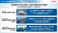 ホンダは車種やマーケットに応じて、「ホンダセンシング」「ホンダセンシング360」「ホンダセンシングエリート」という3つのADASを投入し、死亡事故ゼロへ向けた取り組みを進めていく計画だ。