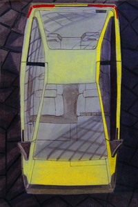 中学生時代に描いた「サンダースポーツ」のコンセプトカー。1980年ごろ。