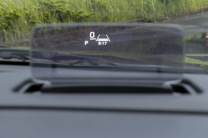 ヘッドアップディスプレイはカラー表示に対応している。