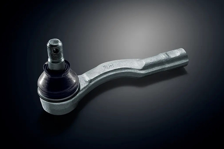 現行型「レヴォーグ」の変更パーツとしてラインナップされた、湾曲形状のタイロッドエンド。