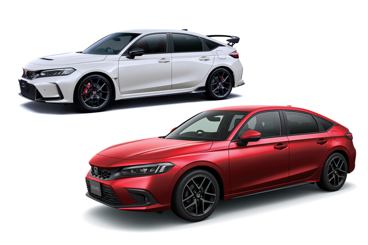 過去のモデルと比べると価格が上昇している新型「シビック タイプR」（上）だが、標準車（下）との価格差についてはむしろ縮小。加えて、競合する「ルノー・メガーヌR.S.トロフィー」より50万～60万円安いという、戦略的な価格設定を実現している。