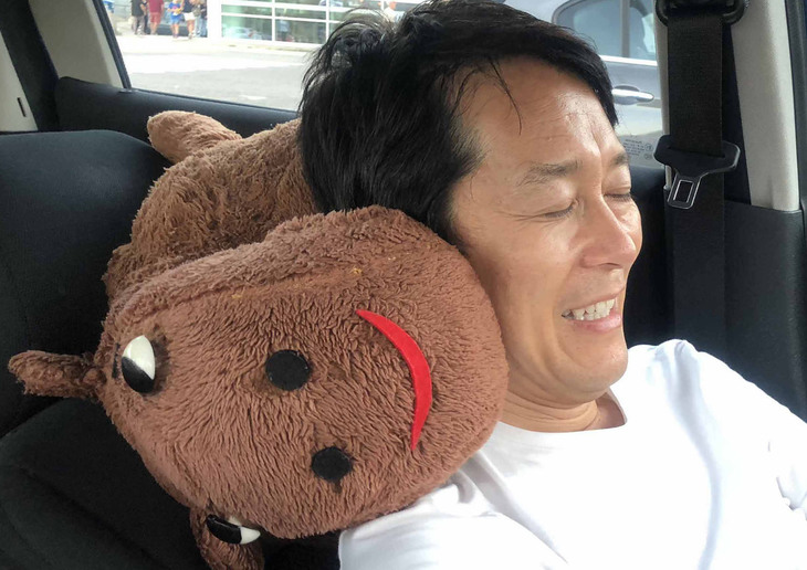 イタリアのサービスエリアにて休憩中の図。