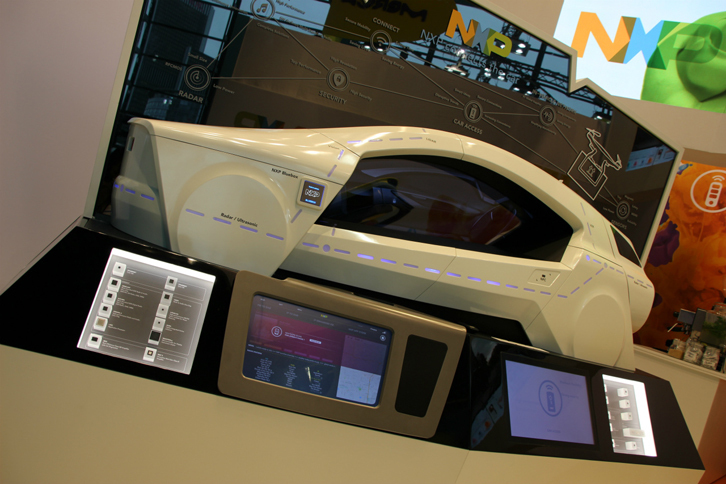 オランダのNXP社も、コネクティビティーとあわせて、カーセキュリティーに関する展示を行った。