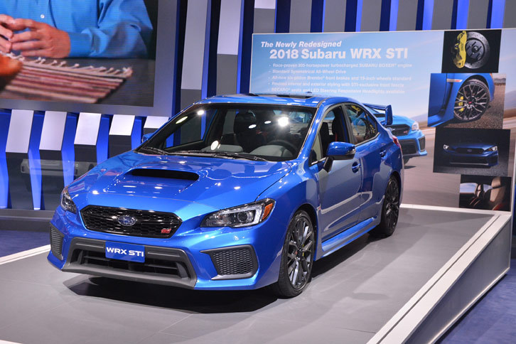 マイナーチェンジを受けた「スバルWRX STI」。