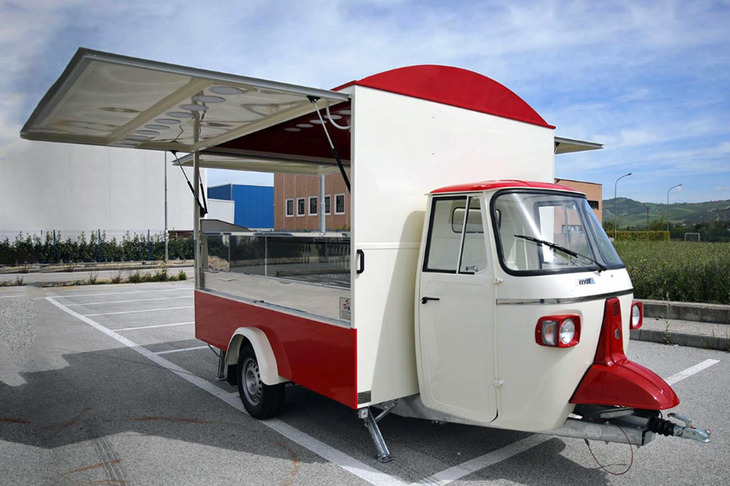 mdfが手がける“けん引式アペ”の移動販売車。（photo：mdf）