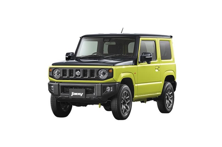 ボディーカラーに「キネティックイエロー ブラックトップ2トーン」を採用した「ジムニーXC」。