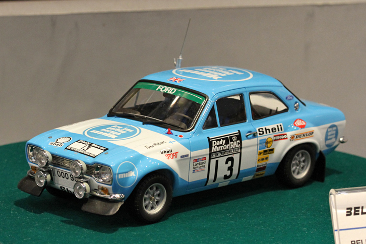 BEEMAXから好評発売中の1/24「フォード・エスコートRS1600 Mk1 ティモ・マキネン仕様」。ほかに「ロジャー・クラーク仕様」もあり、価格は5800円。