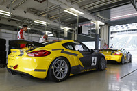 3.8リッターのフラット6ユニットを搭載。アウトプットは385psおよび42.8kgmと、「ケイマンGT4」のノーマル仕様と変わりない。