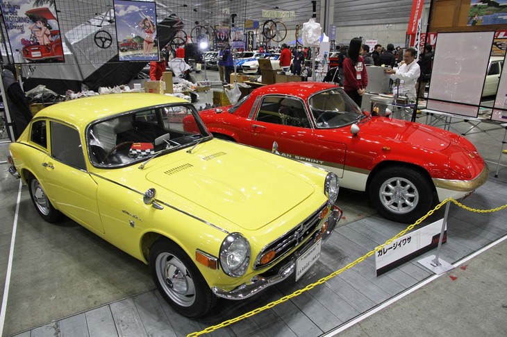 ホンダSシリーズとブリティッシュライトウェイトスポーツを得意とするガレージイワサ。どちらも新車のような仕上がり具合だが、「ホンダS800クーペ」は800万円、「ロータス・エラン スプリント」は550万円と、ここにきて販売価格は完全に逆転してしまった。